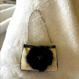 Vintage Black/White Medium Size Ornament Handmade 3” x 2.5”